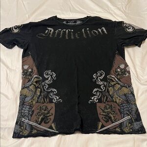Affliction Black and Brown Graphic Tee